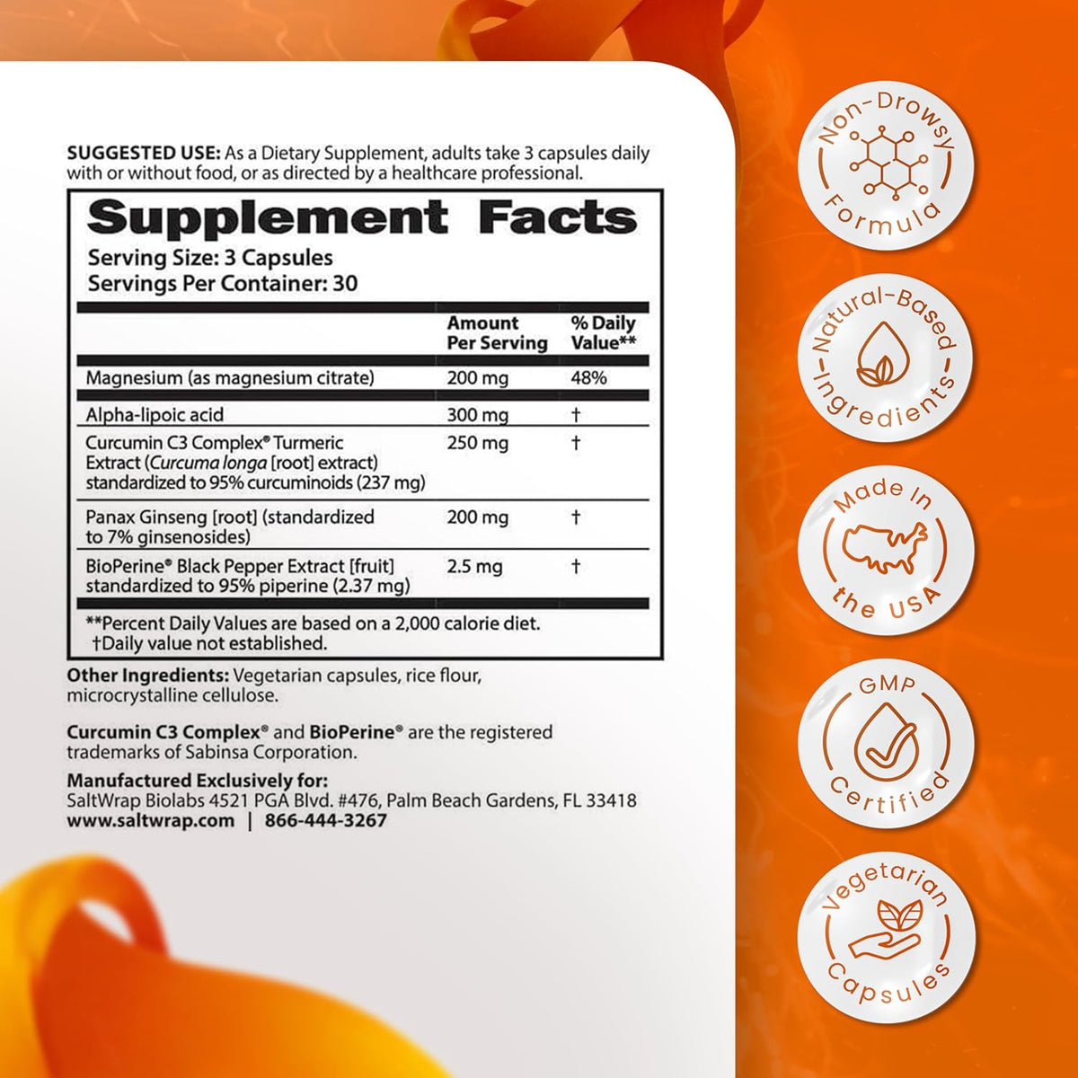 SaltWrap Joint & Muscle Recovery Bundle, Daytime - Collagen & Mag 3D | Made in USA GMP Facility, NSF Certified for Sport, Pairs Fortigel & Tendoforte with Alpha Lipoic Acid and Turmeric C3