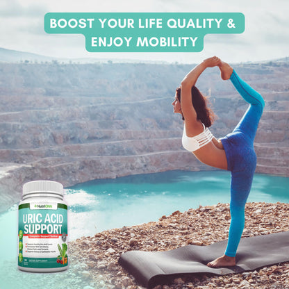 Uric Acid Flush - Herbal Uric Acid Cleanse Supplement - With Tart Cherry, Celery Seed Extract, Chanca Piedra, Devil’s Claw & Green Coffee Bean - Vegan