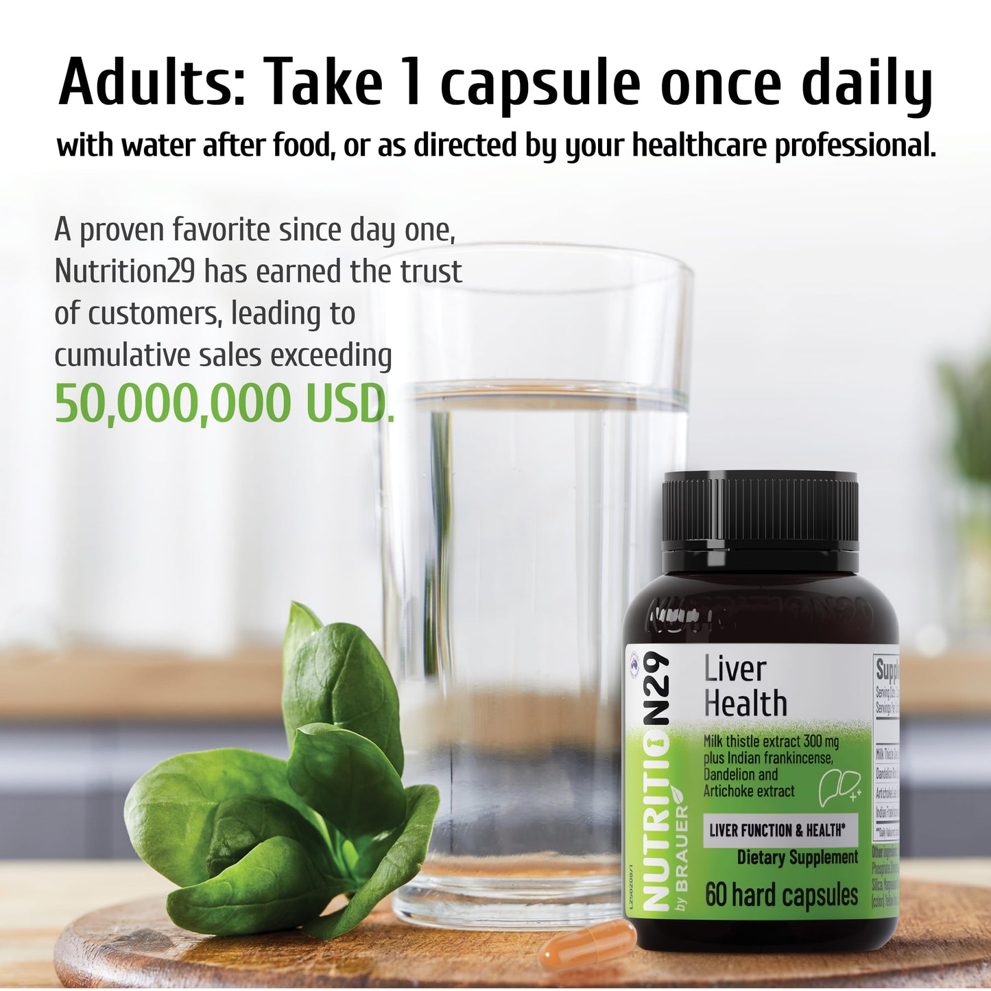 NUTRITION29 Liver Health Supplement with 300mg Milk Thistle Extract,Liver Cleanse Detox & Repair Support Formula with 85% Silymarin, Dandelion Root,