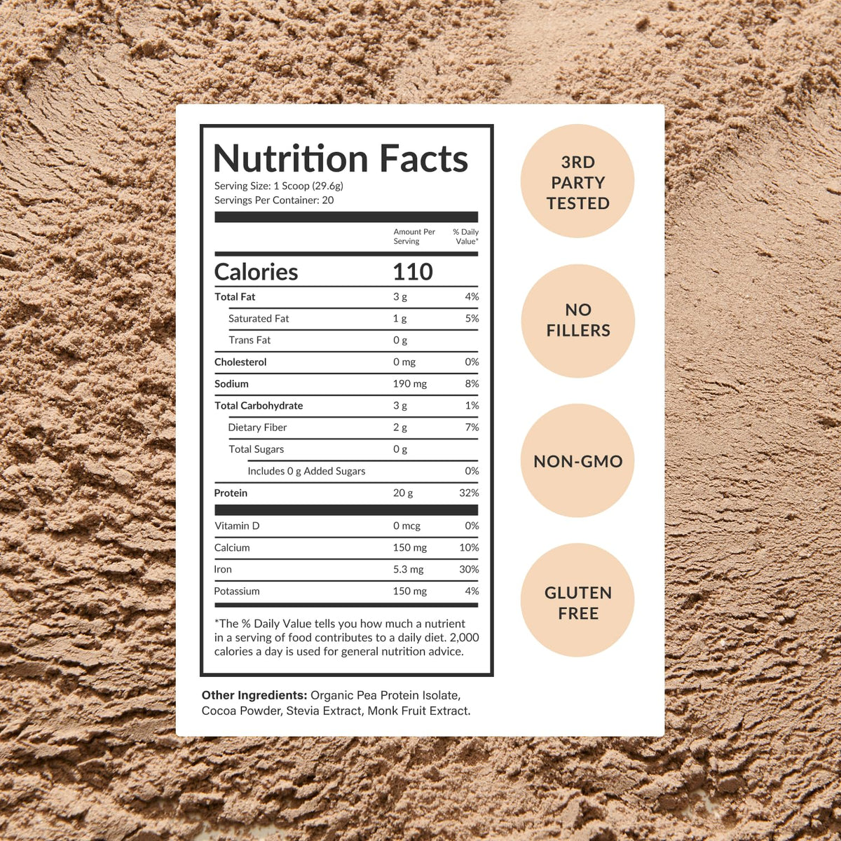 BEAM Vegan Protein Powder – Organic Pea Protein Isolate, 20g Plant-Based Protein per Serving, Third-Party Tested, No Added Sugar, Dairy Free, Soy Free, Gluten Free, 20 Servings, Chocolate