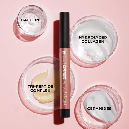 IT Cosmetics Superhero No-Tug Waterproof Eyeshadow Stick, Glimmering Rose (Rose Gold Pearl) - Longwear, Blendable Cream Eyeshadow with Built-In Primer - Suitable for Sensitive Eyes - 0.05 oz