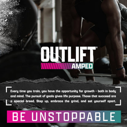 OUTLIFT Amped Max Dosed HIGH STIM Pre Workout Powder 6G Citrulline, 3.2G Beta Alanine, Alpha GPC, CognatiQ, Extreme Energy, Massive Pumps, Electrolytes (Strawberry Watermelon, 22 Servings)