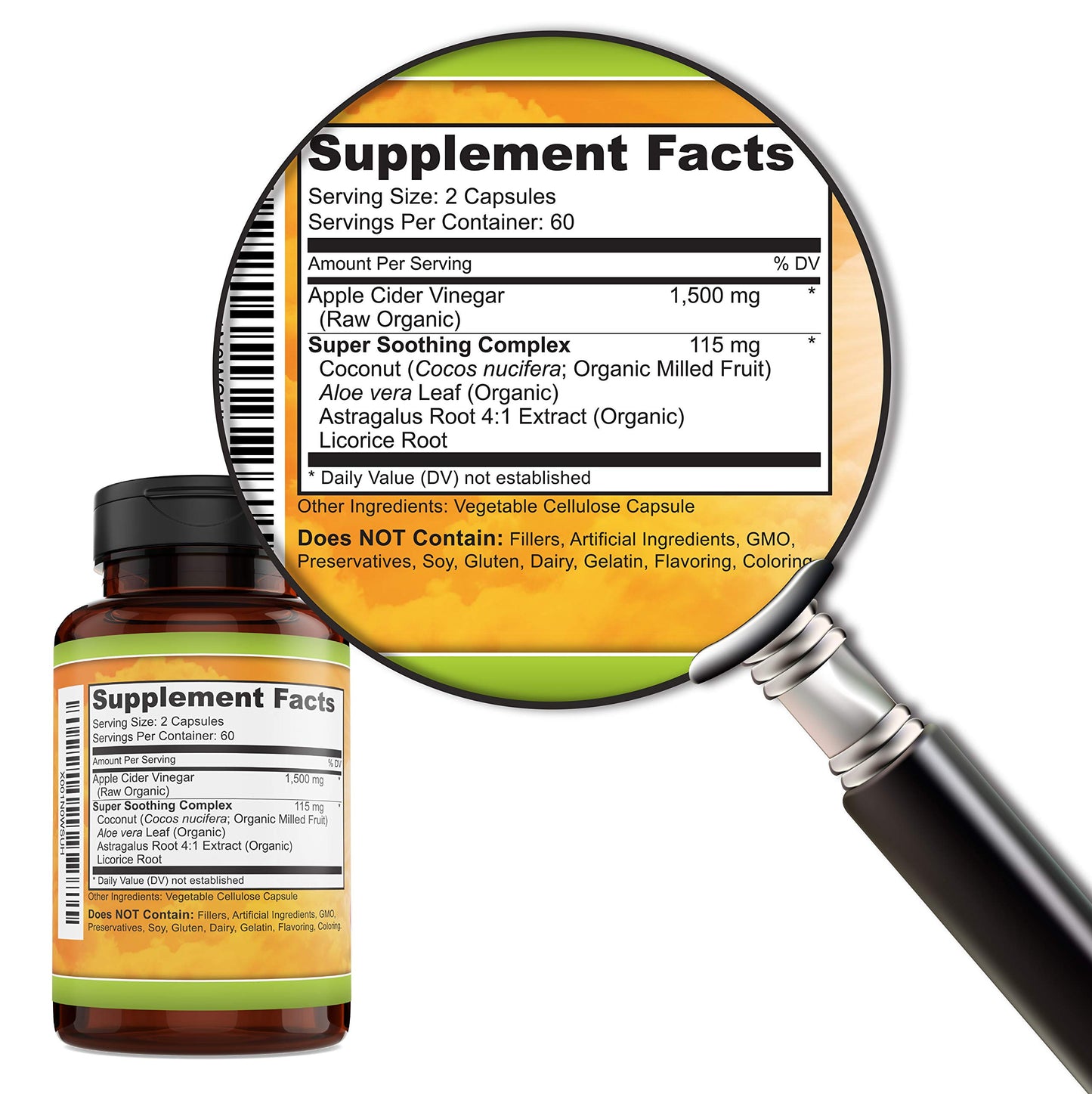 Key Nutrition Apple Cider Vinegar 1500mg, 100% Organic, Pure & Raw - Healthy Digestion & Detox Support - 60 Day Supply