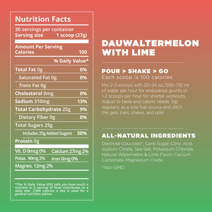 Tailwind Nutrition Endurance Fuel, Dauwaltermelon, 50-Serving Bag