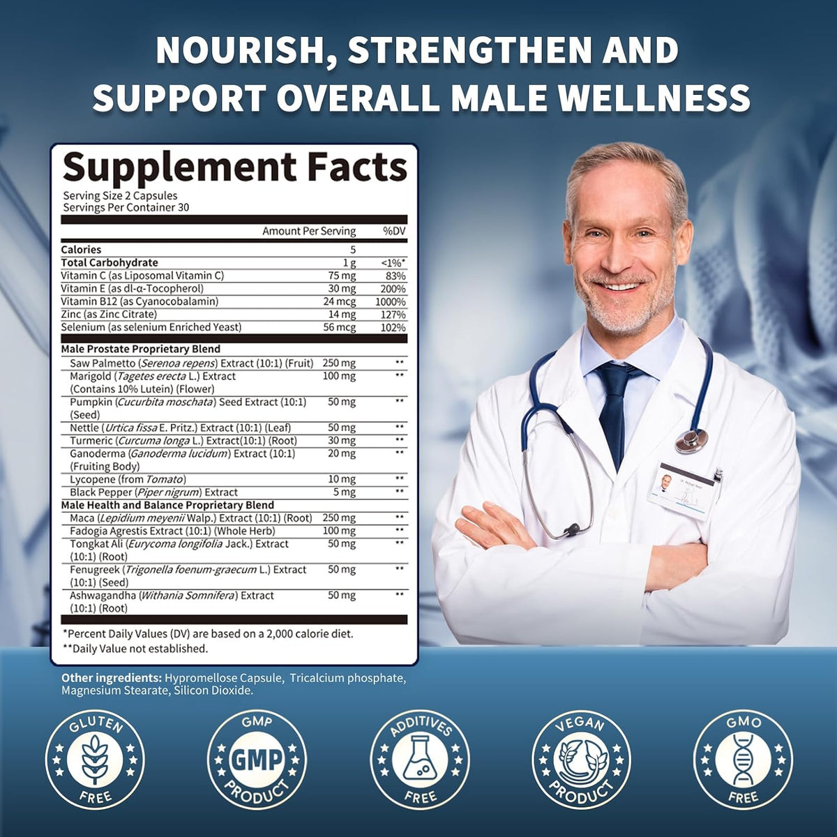 Prostate Health Supplements for Men - Urinary Tract Health, Support 60 CT