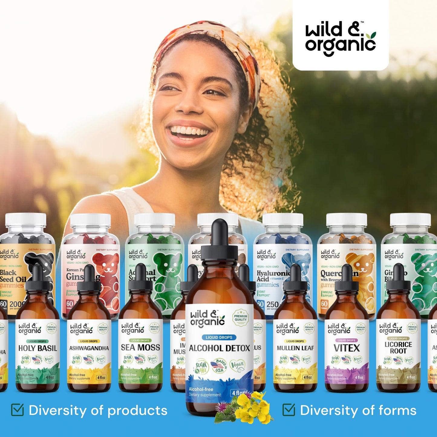 Wild & Organic Alcohol Detox Drops - Liver & Kidney Cleanse with Milk Thistle, Chanca Piedra Stone Breaker - Anti Alcohol Complex for Liver Cleanse Detox