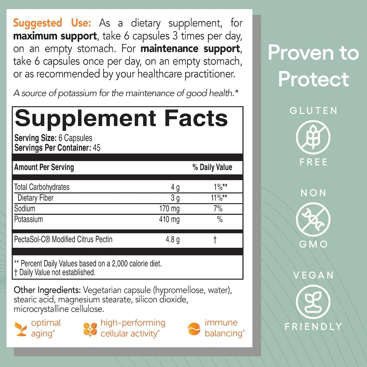 PectaSol Modified Citrus Pectin – 454g Powder + 270 Capsules – Promotes Optimal Long-Term Health & Healthy Aging – Super Nutrient Backed by 100+ Clinical Studies, Physician Formulated & Recommended