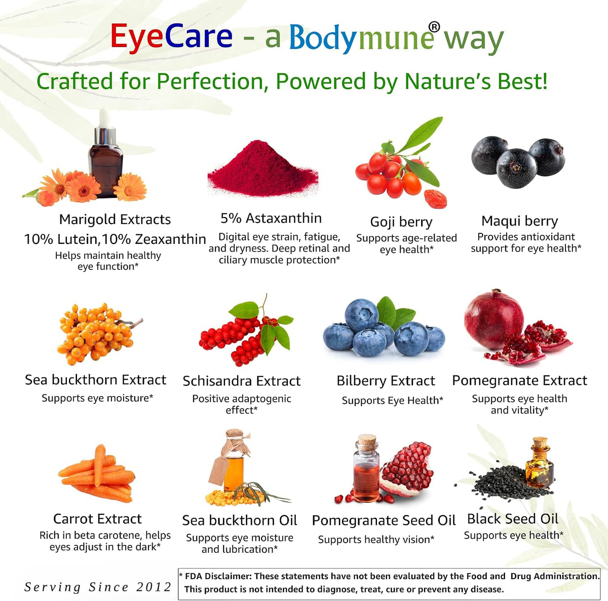 Bodymune EyeCare with Astaxanthin, Lutein & Zeaxanthin Advanced Eye Health Supplement – Supports Retina Health, Dry Eyes & Vision Clarity – 60 Capsules – Plant-Based & Non-GMO, Vegan, Gluten-Fre