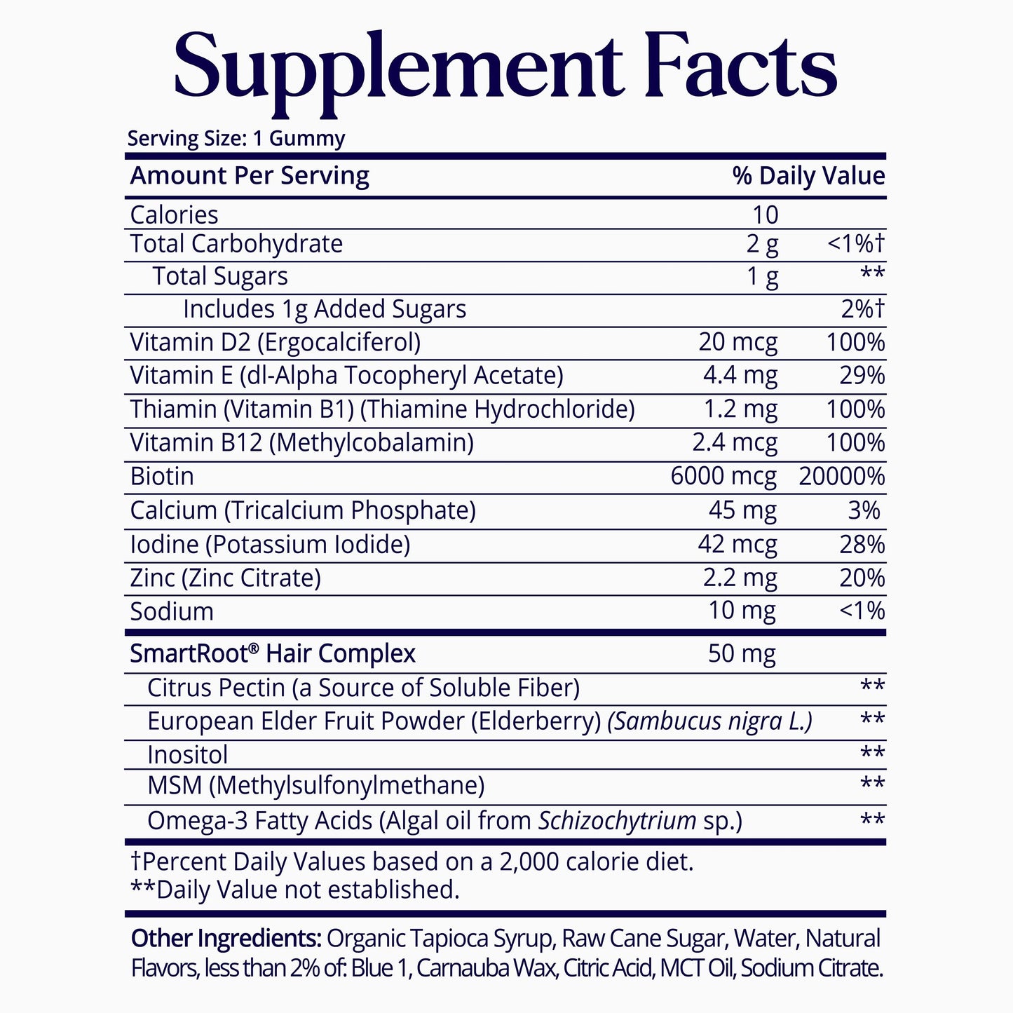 Sugarbear Hair Vitamin Gummy 2 Month Supply Extra Strength Biotin 6000mcg, Growth for Men & Women, Vegan Vitamin B12, MSM, Inositol, Omega 3, Elderberry, Certified Kosher, Halal, Cruelty-Free