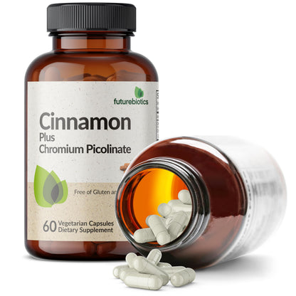 Futurebiotics Cinnamon Plus Chromium Picolinate Supplement, High Potency Chromium, Non-GMO, 120 Vegetarian Capsules