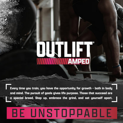 OUTLIFT Amped Max Dosed HIGH STIM Pre Workout Powder 6G Citrulline, 3.2G Beta Alanine, Alpha GPC, CognatiQ, Extreme Energy, Massive Pumps, Electrolytes (Strawberry Watermelon, 22 Servings)