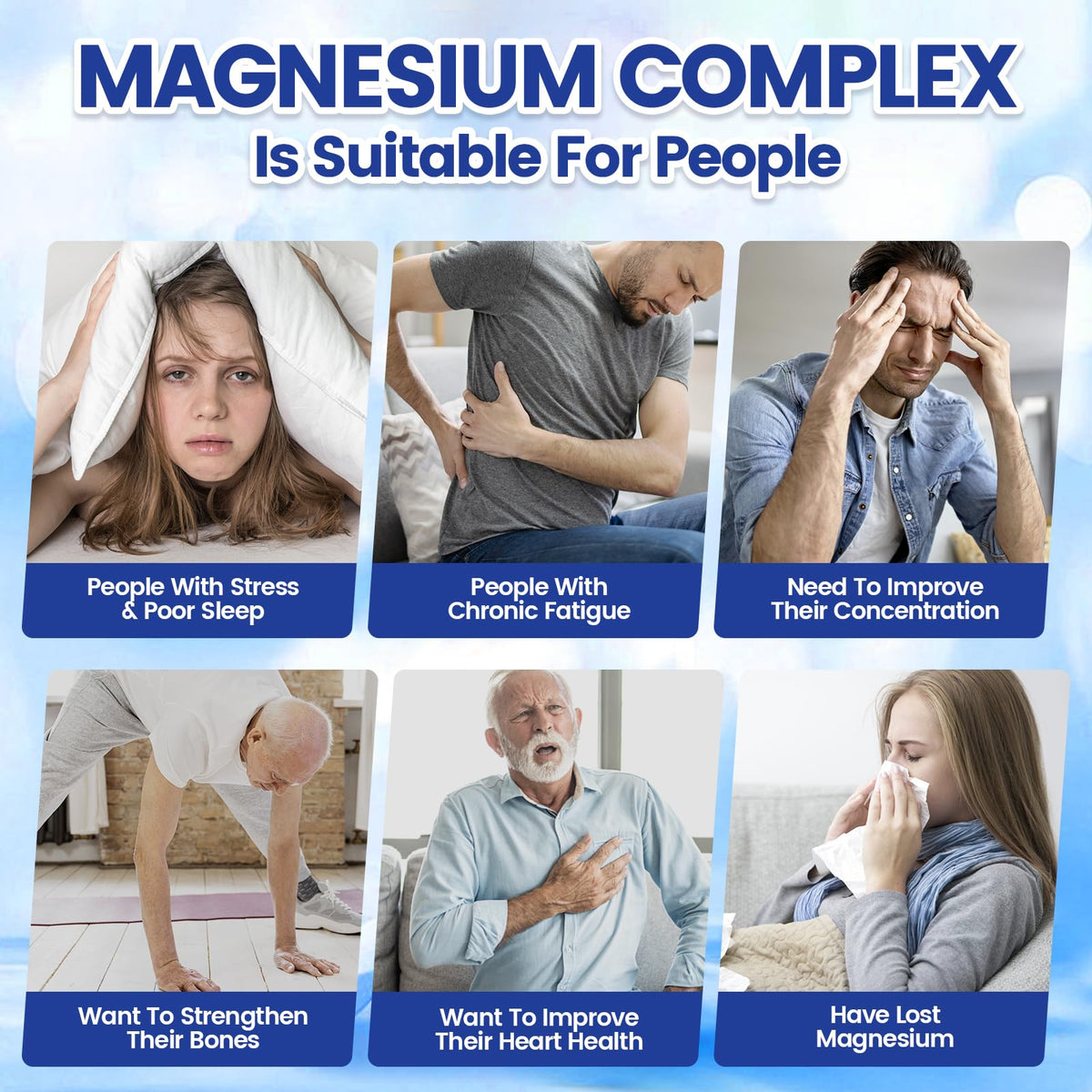 8 Magnesium Complex for Women, Maximum Absorption* 1000mg Formula – Supports Healthy Muscles, Bones, Nerves & Overall Body Functions, Premium Non-GMO Supplement, 90 Capsules