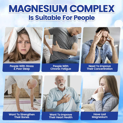 8 Magnesium Complex for Women, Maximum Absorption* 1000mg Formula – Supports Healthy Muscles, Bones, Nerves & Overall Body Functions, Premium Non-GMO Supplement, 90 Capsules