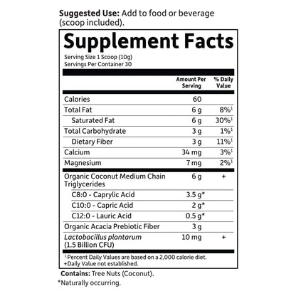 Garden of Life Dr. Formulated Keto Organic MCT Powder - 30 Servings, 6g MCTs from Coconuts plus Prebiotic Fiber & Probiotics