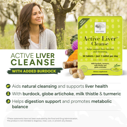 NEW NORDIC Active Liver Cleanse 30 Day Supply, Cleansing Support, 30 Tablets (Pack of 1)