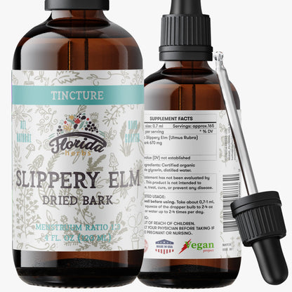 Slippery Elm Tincture 2 oz (60 ml) | Premium Alcohol-Free Herbal Extract from Ulmus Rubra | Liquid Botanical Supplement | Traditional Soothing Mucilage Formula | Made in USA