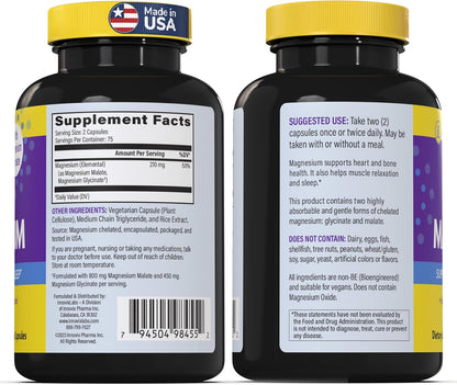 InnovixLabs Vitamin K2 & Magnesium Bundle Full Spectrum Vitamin K2 (90 softgels) Advanced Magnesium (150 Time-Release Capsules). Supports Healthy Bones & Arteries. *