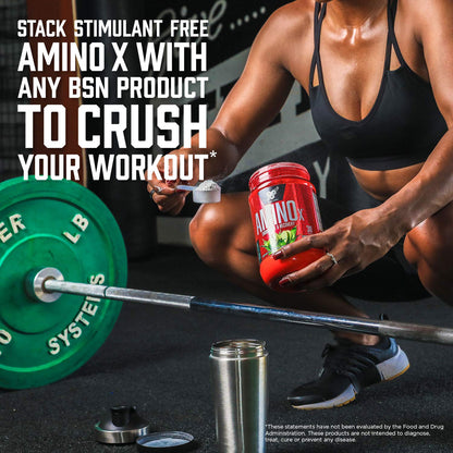 BSN Amino X Muscle Recovery & Endurance Powder with BCAAs, 10 Grams of Amino Acids, Keto Friendly, Caffeine-Free, Support Endurance, Zero Sugar, Blue Raz,