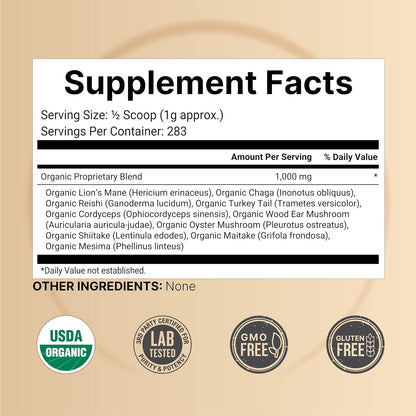 NatureBell Magnesium Glycinate Capsules 500mg & Myco Guardians 10 in 1 Mushroom Powder 10oz Bundle Pack | Chelated & Purified Mineral | Immune Booster & Brain Health Support