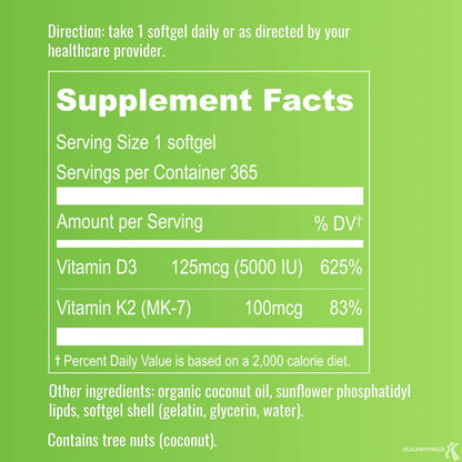UpNourish Magnesium Glycinate and Liposomal Vitamin D3 K2 Bundle