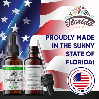 Parsley Leaf Tincture Alcohol-Free Extract, Organic Parsley (Petroselinum crispum) Dried Leaf - Non-GMO in Cold-Pressed Organic Vegetable Glycerin - 2 Oz
