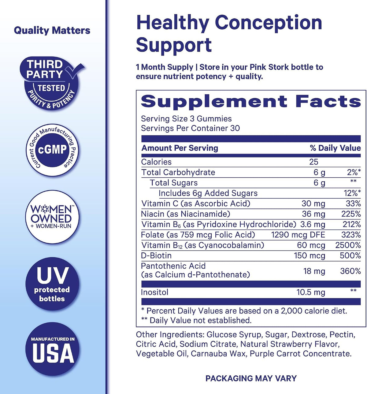 Blue Stork Fertility Supplement Gummies for Men, 90 Count | Male Prenatal Vitamins, Conception Support, Reproductive Health, Hormonal Balance & Motility