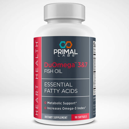 Primal Labs DuOmega 3&7 Fish Oil Supplement with Omega 3 and Omega 7, 90 Count Capsules