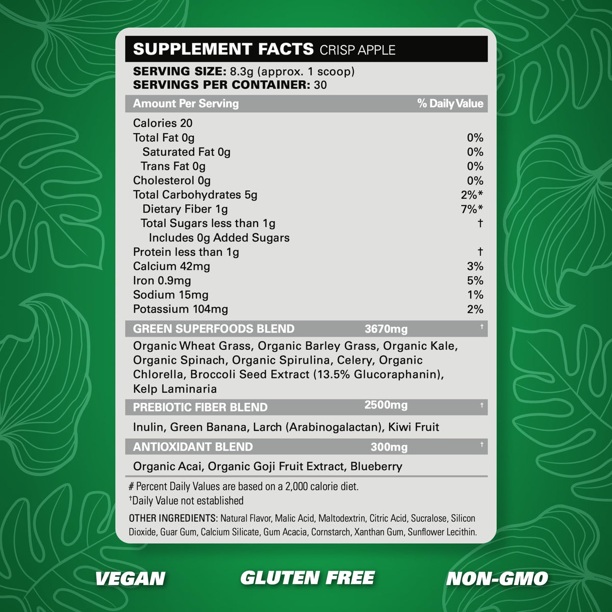 EHP Labs OxyGreens Super Greens Powder with Spirulina & Chlorella, Prebiotic Fiber, Probiotics & Digestive Enzymes – Antioxidant Green Superfood Supplement - 15 Serves (Pineapple)