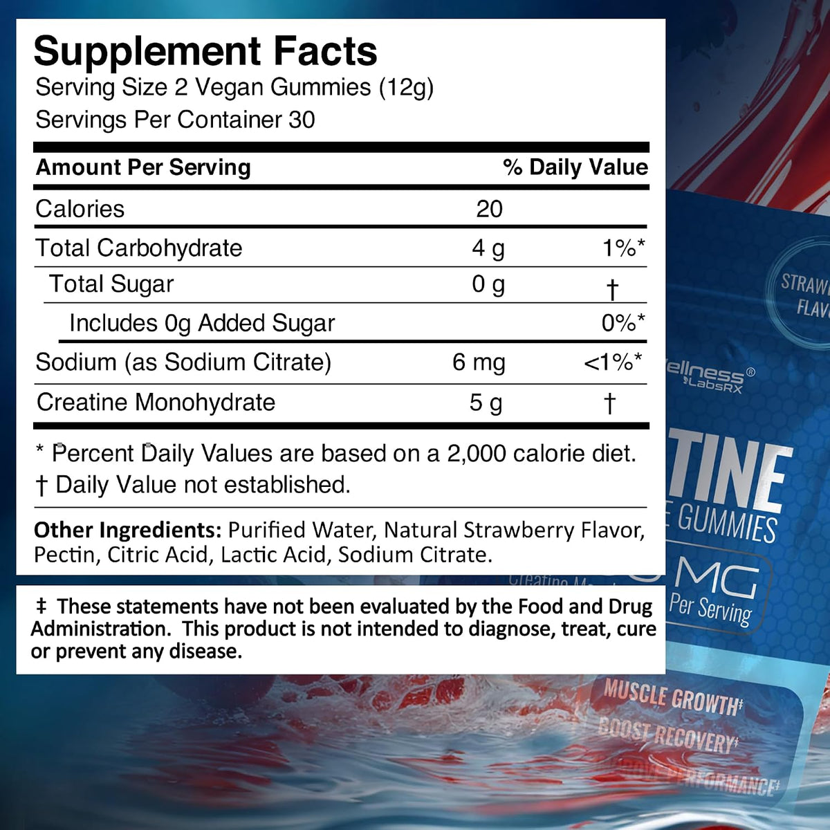 WELLNESS LABSRX Creatine Gummies 5000mg - Sea Moss Gummies 3200mg | Bundle