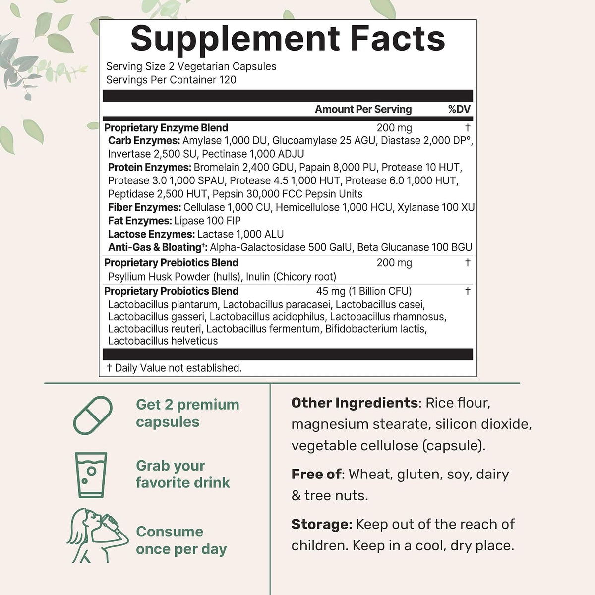 Micro Ingredients Super Enzymes with Prebiotics & Probiotics, 240 Veggie Capsules | Digestive Enzymes for Women & Men | Probiotic, Bromelain, Psyllium Husk & More | Immune & Gut Health Support*