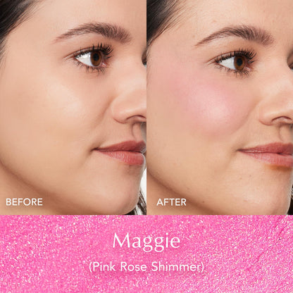 Thrive Causemetics Triple Threat Color Stick: Cream Blush Stick with Vitamin E, Evening Primrose Oil, Waterproof Smudge Proof Face Makeup Formula, Maggie (Rose Shimmer)
