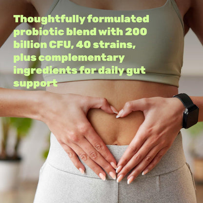 DEAL SUPPLEMENT Probiotics for Women & Men, 200 Billion CFU Per Serving, 240 Vegetarian Capsules, 4 Month Supply | 40 Strains with Prebiotics, Enzymes & Magnesium Citrate | Non-GMO, Gluten Free