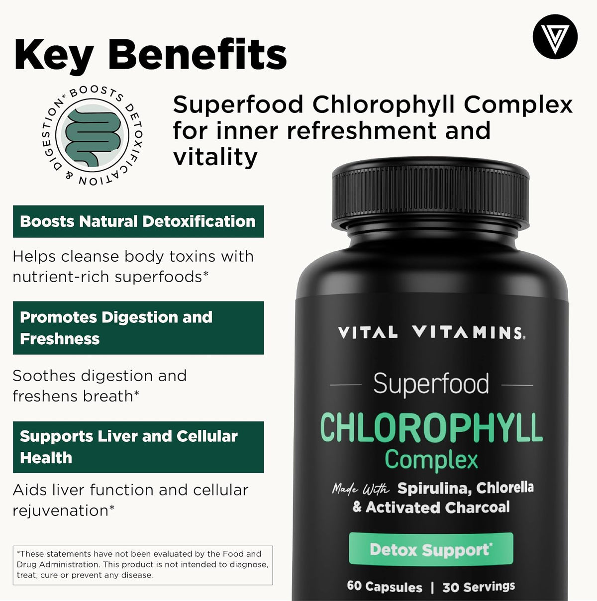 Vital Vitamins Multi Collagen Capsules + Chlorophyll Complex Capsules