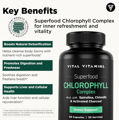 Vital Vitamins Multi Collagen Capsules + Chlorophyll Complex Capsules