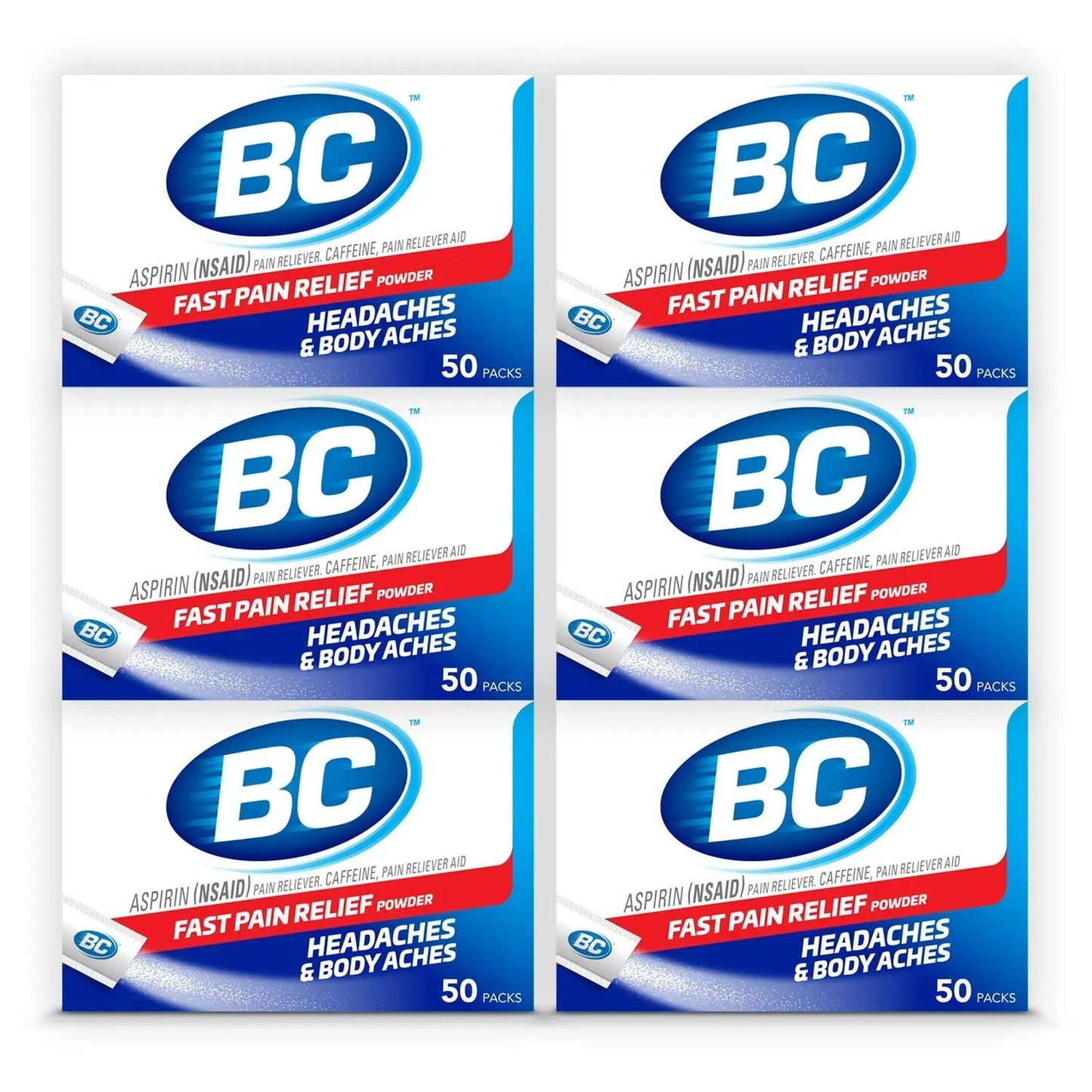 BC Powder Original Strength Pain Reliever, 50 Powder Sticks, 50 Count(Pack of 6) BCBuy Supplements Australia