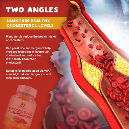 LUCNVEM Cholesterol Supplements Gummies for Cholesterol Healthy, Natural Cholesterol Complex for Maintain Healthy Cholesterol Levels, Daily Easy Cholesterol Gummies Snacks - 30 Day Supply