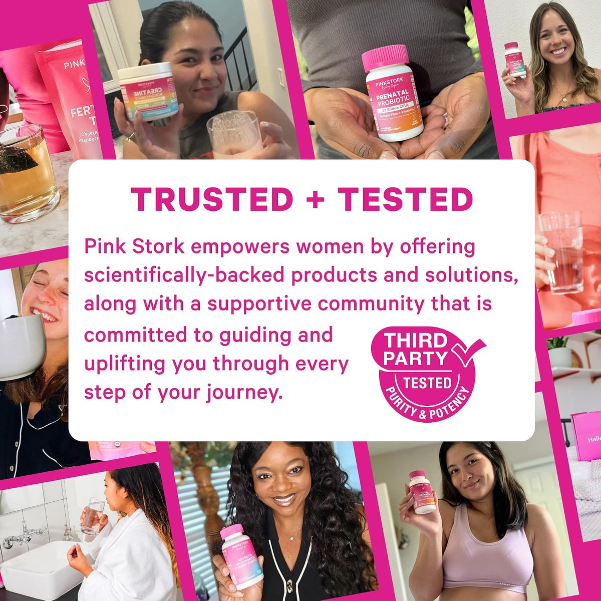 Pink Stork Postpartum Hair Loss Gummies, 60 Count | Biotin, Pantothenic Acid, Vitamin E, B6, B12, Breastfeeding-Friendly, Hair Growth + Regrowth Support