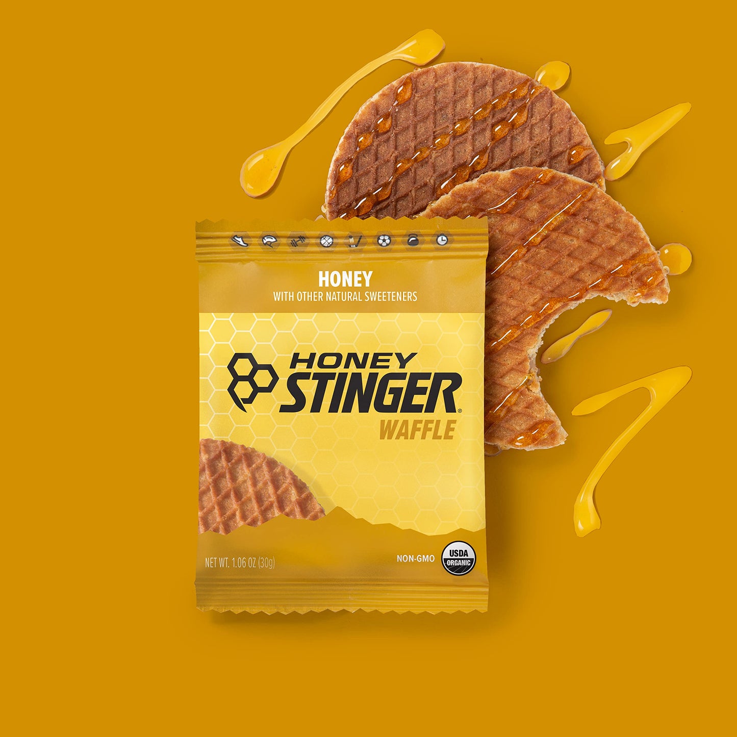 Honey Stinger Organic Honey Waffle, Energy Stroopwafel for Exercise, Endurance and Performance, Sports Nutrition for Home & Gym,