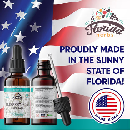 Slippery Elm Tincture 2 oz (60 ml) | Premium Alcohol-Free Herbal Extract from Ulmus Rubra | Liquid Botanical Supplement | Traditional Soothing Mucilage Formula | Made in USA