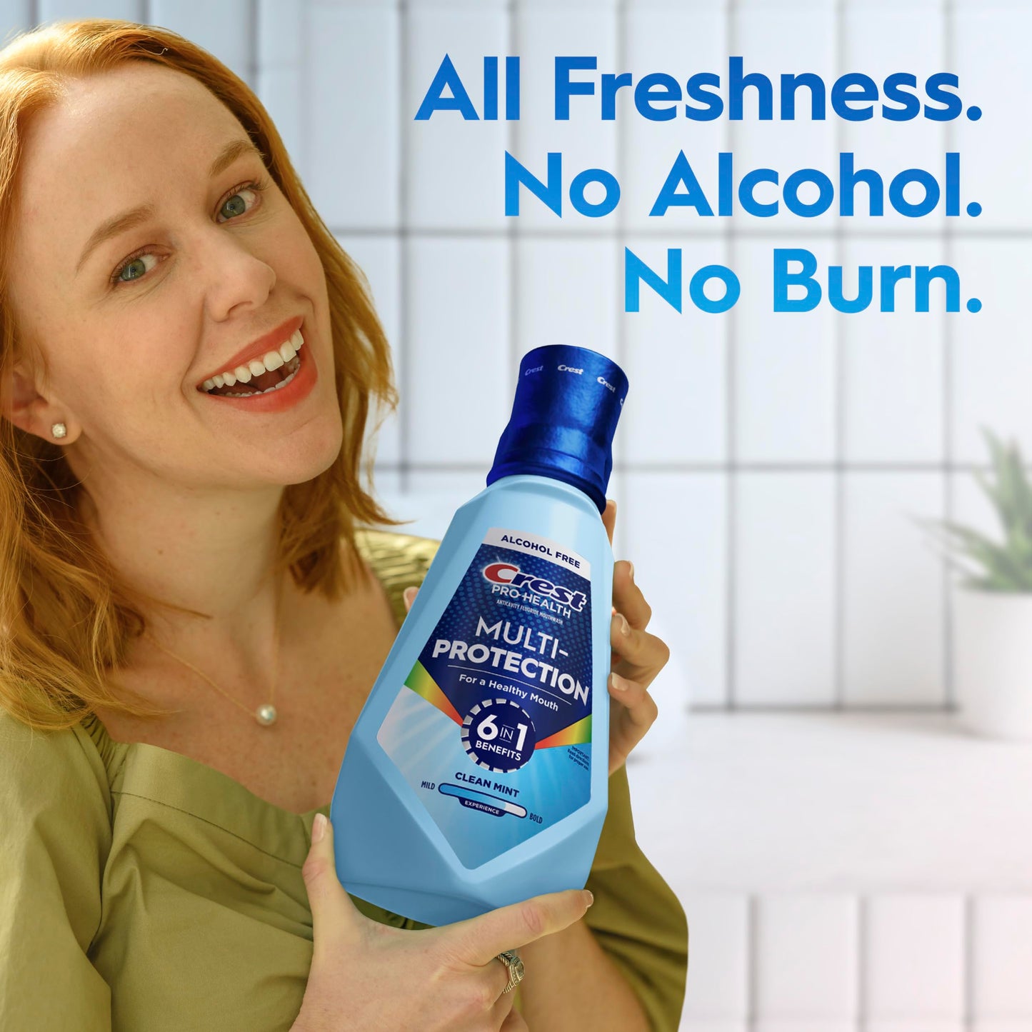Crest Mouthwash Pro Health Multi-Protection, 1L, 2 Pack, 6-in-1 Benefits, Alcohol Free, Enamel Repair, Breath Freshener, Anti Cavity, Fluoride mouthwash, Bad Breath Treatment