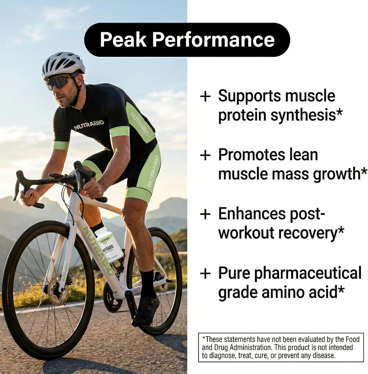 NutraBio L-Leucine Supplement - Optimal Amino Acid for Muscle Growth & Recovery - Naturally Fermented Free Form Leucine Amino Acids Supplement- Vegan, Non-GMO, Gluten Free - 400mg, 180 Capsules