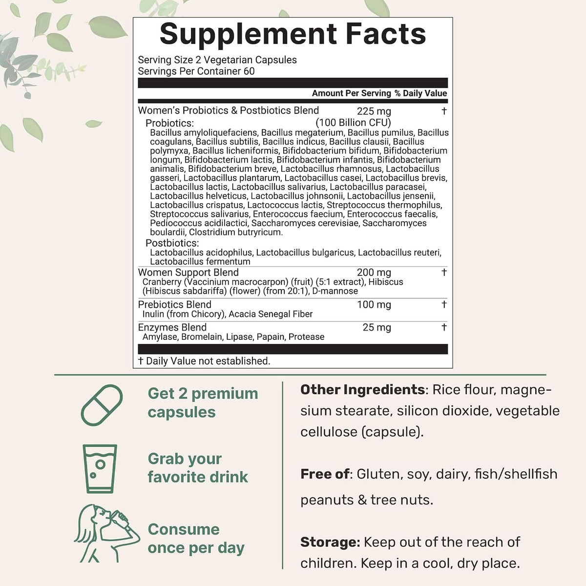 Micro Ingredients 8-in-1 Multi Collagen Powder & Women’s Probiotics 100 Billion CFU Veggie Capsules | 2 Pack | Hydrolyzed Peptides + Hyaluronic Acid & Vitamin C | 40 Strains + Cranberry & D-Mannose