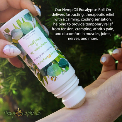 Hemp Seed Oil and Eucalyptus Joint & Muscle Discomfort Relief Roll-On Gel | USDA Certified Organic Hemp Seed Oil, Helps Relieve Sore or Tight Muscles Hemp EuphoriaBuy Supplements Australia