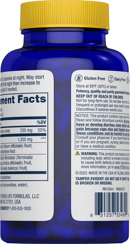 Renew Life Detox Cleanse More, Reduces Bloating and Restores Regularity, Overnight Constipation Relief, Soy