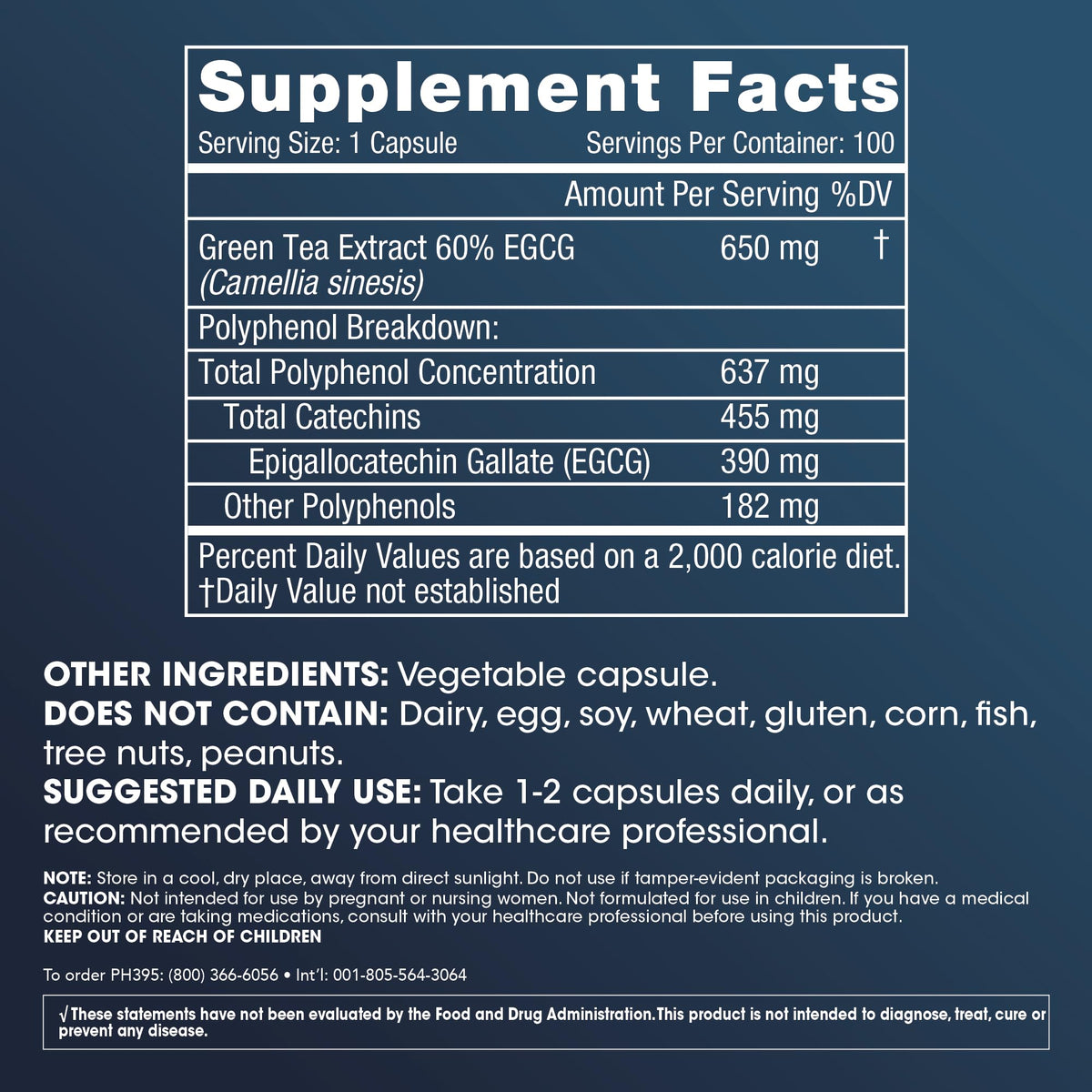 ProHealth Longevity Green Tea EGCG Extreme (390mg EGCG, 100 Capsules) (Green Tea Supplement)