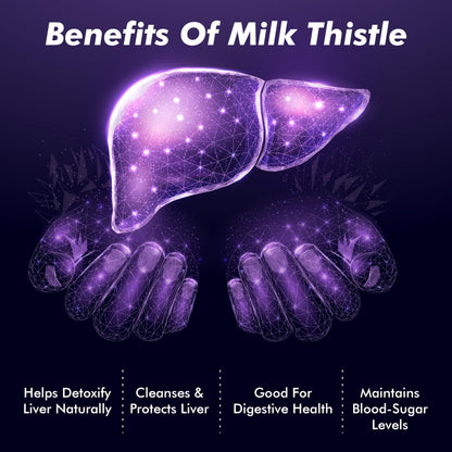 Vitaminnica Milk Thistle 7000mg (350mg 20:1 Extract) | 80% Silymarin with Dandelion Root and Black Pepper Extract| 60 Veg Capsules