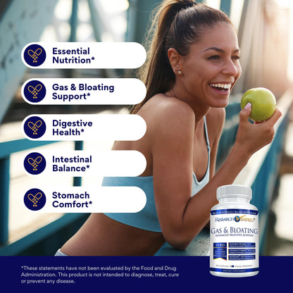 Research Verified Gas and Bloating - Relax Intestinal Muscles, Eliminate Gas Buildup - Artichoke Powder, Ginger, Peppermint Leaf Powder - 60 Capsules - Vegan…