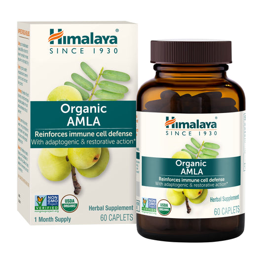 Himalaya Organic Amla - Herbal Immune Support Supplement with Adaptogen and Antioxidant - USDA Organic, Vegan, Non-GMO, Gluten Free, 600 mg, 60 Caplets HimalayaBuy Supplements Australia