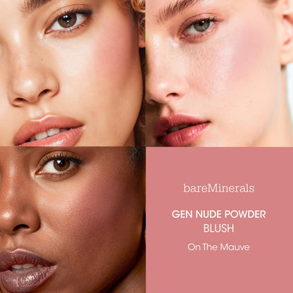 bareMinerals Gen Nude Powder Blush, On the Mauve, Vegan, Cruelty-Free & Dermatologist-Tested