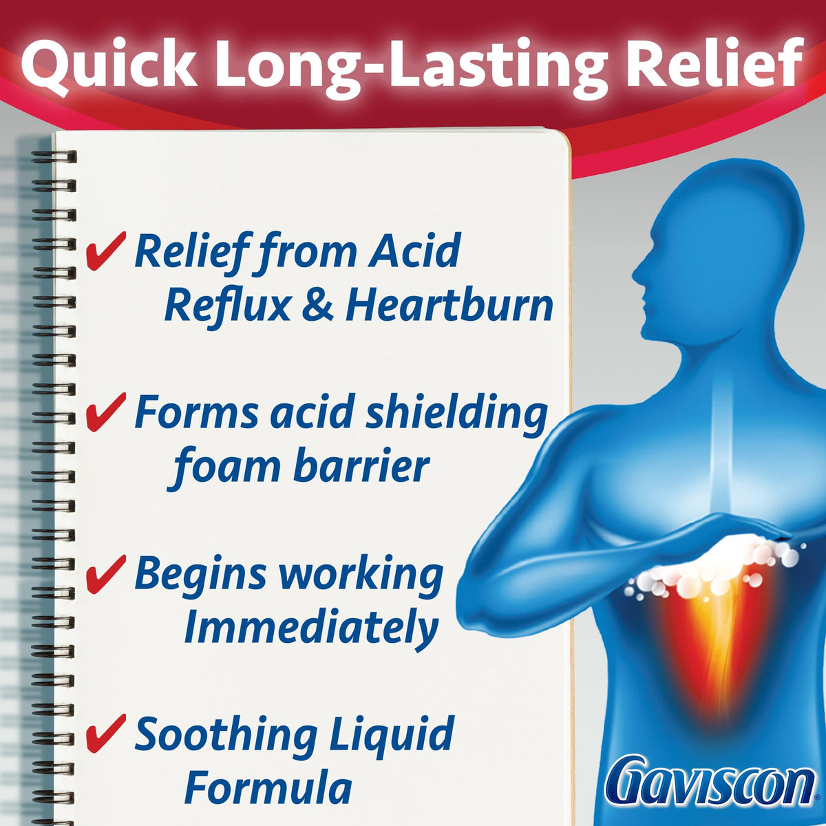 Gaviscon Heartburn Relief, Extra Strength Liquid ICY Mint 600 ml